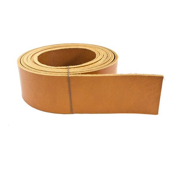 Leather straps, light brown 50mm