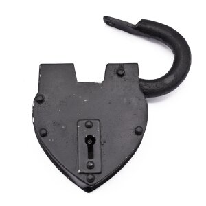 rustic padlock in medieval heart design