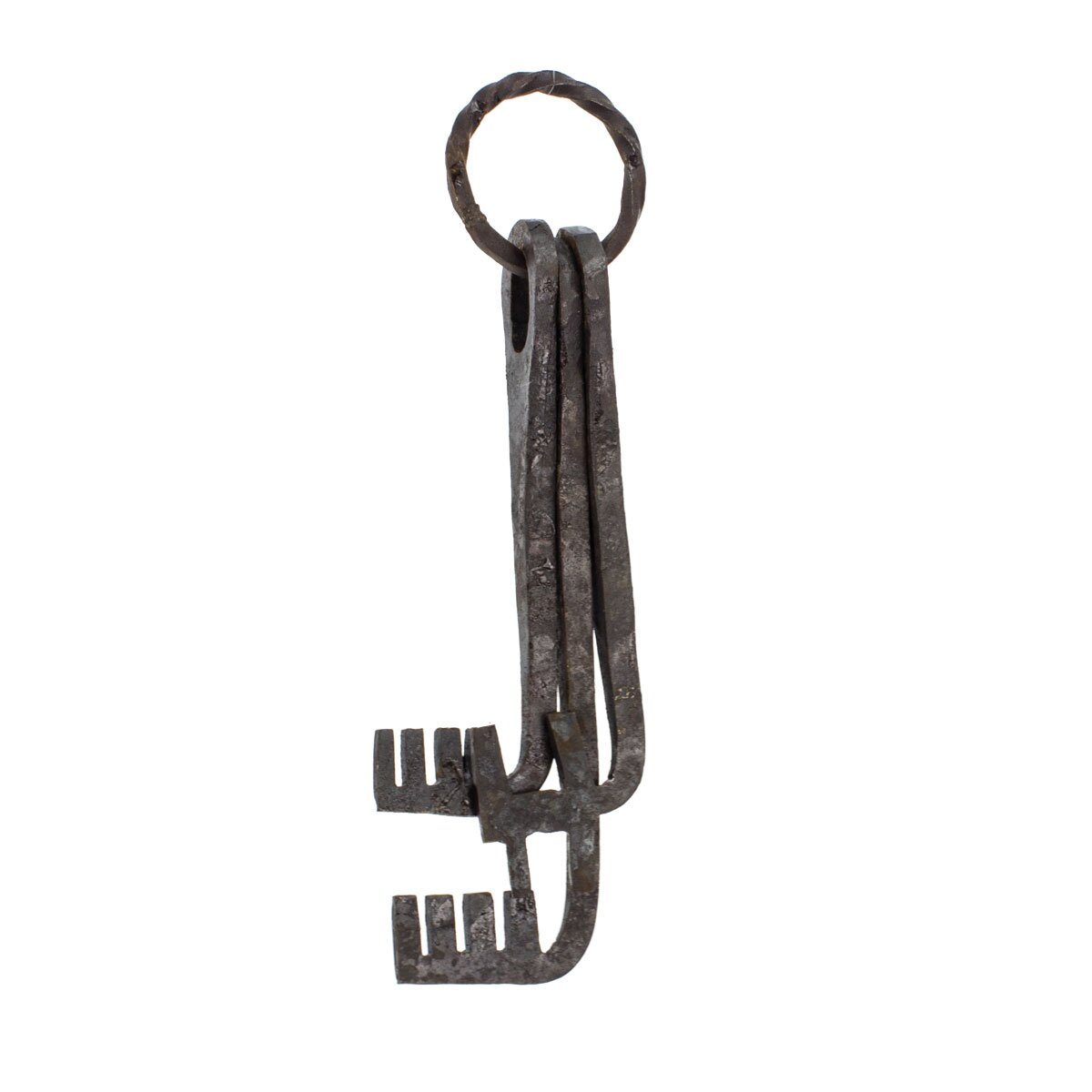 hand-forged medieval key ring