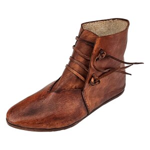 Medieval half boots laced brown dyed