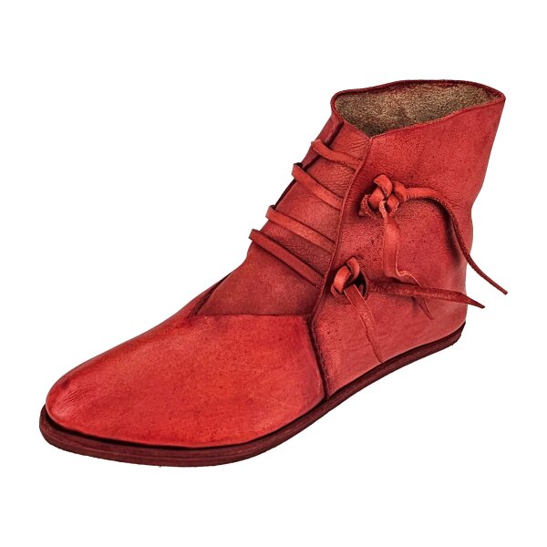 Half boots laced with hobnailed soles korduan red size 37