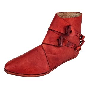 Viking shoes type Jorvik with single nailed sole Korduan red