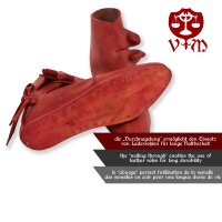 Viking shoes type Jorvik with single nailed sole Korduan red