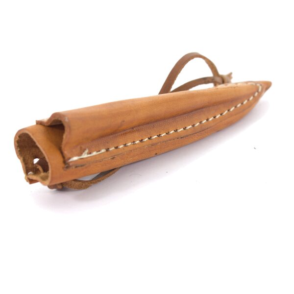 Double leather scabbard for knive and pricker light brown 15cm