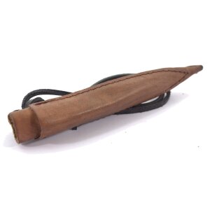 Double leather scabbard for knive and pricker dark brown...