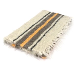 Small handwoven wool blanket with orange stripes 70 x 150...