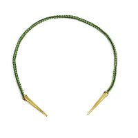 Cords Green/Brown with Brass aglets handmade