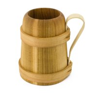 rustic Jug, Jar or Tankard made of wood 0,5l