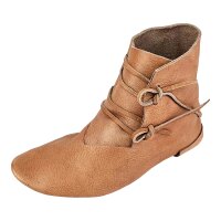 turn sewn or reversed sewn medieval shoes or half boots vegetal tanned