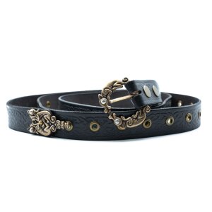 Viking leather belt with knotwork pattern