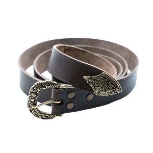 Viking belt made of leather with belt end fitting L 160cm...