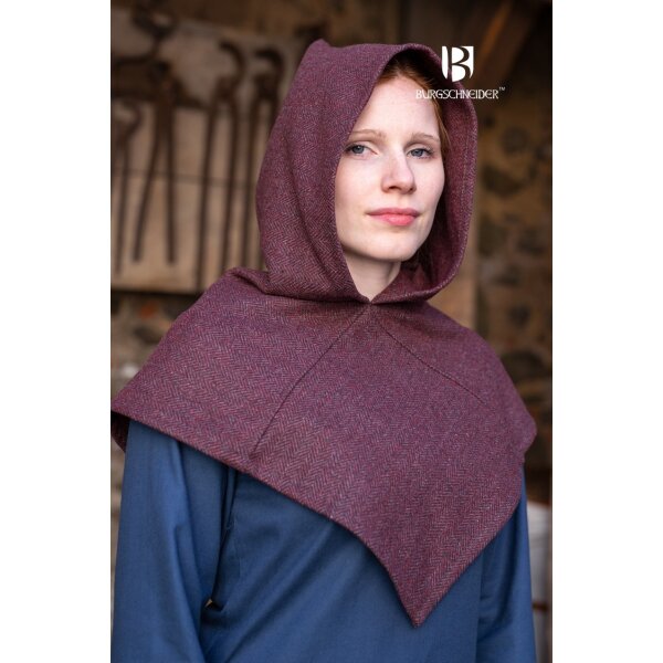 Skjoldehamn Gugel Knud Herringbone - Burgundy/Grey