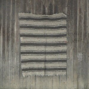Handwoven blanket light stripes 140 x 220 cm
