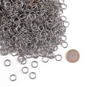 3kg loose round chainmail rings, unriveted, Ø 9mm,...