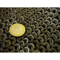 Chainmail coif, wedge riveted and punched flat rings, Ø 8mm, 1.8mm wide, steel