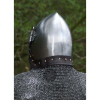 Chainmail aventail for helmets, flat rings with wedge rivets, Ø 8mm, steel