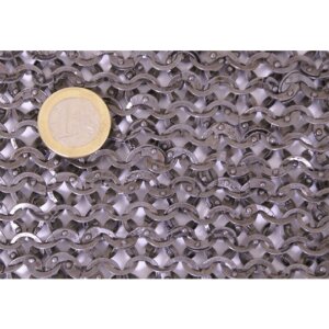 Chainmail aventail for helmets, flat ring riveted, round...