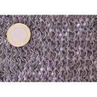 Chainmail shirt Hauberk, riveted flat rings and punched flat rings, Ø 6 mm, 1.0 mm wide, steel