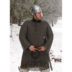 chainmail shirt Hauberk, flat ring with round rivets, Ø 8 mm, 1,8mm wide, steel