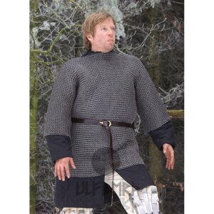 Chainmail shirt Haubergeon, flat ring with round rivets, Ø 8mm, 1,8mm wide, steel