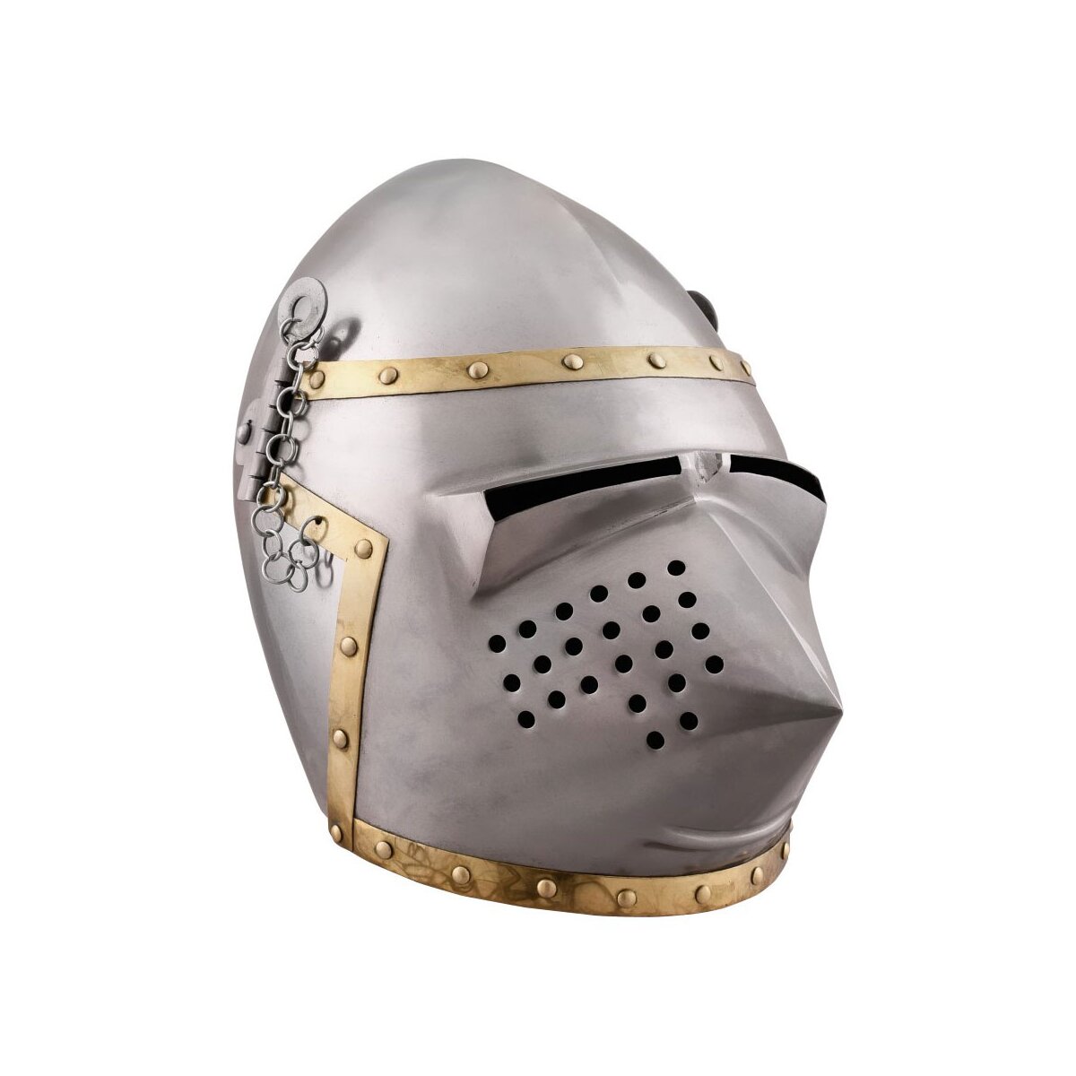 Houndskull bascinet helmet, circa 1390 AD, 1.6 mm