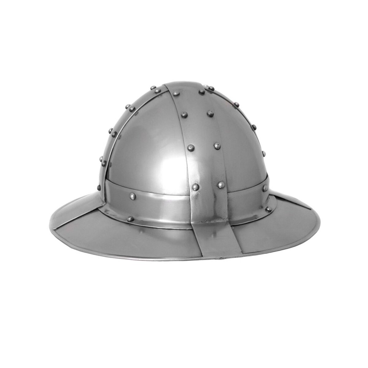 Banded kettle hat, 14 Ct., 1,6 mm steel with leather...