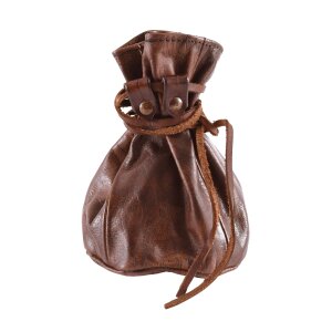 large brown medieval leather pouch