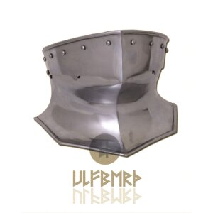 Gorget, 1.6 mm steel, with leather strap