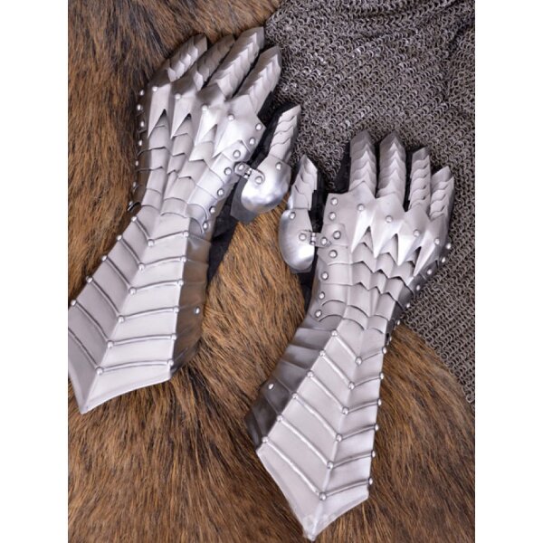 1 Pair Medieval Gauntlets, 1.3 mm steel