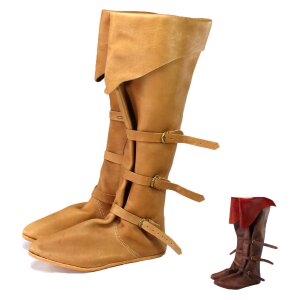 late medieval high bucket boots natural 15th century