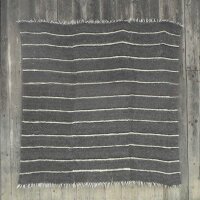 Large handwoven blanket dark stripes 210 x 220 cm