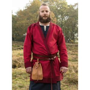 jupe à rabat Bjorn, manteau viking en coton, rouge