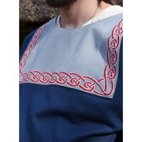 Viking Tunic Halvar with embroidery made of cotton, blue