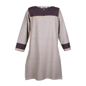 Viking Tunic Ove with Herringbone Pattern, brown