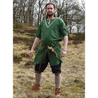 Medieval Braided Tunic Ailrik, short-sleeved, made of cotton, green