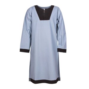 Medieval Tunic Vallentin, made of cotton, blue-grey/brown