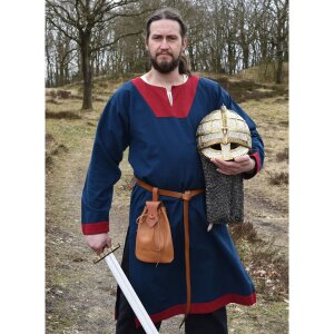 Medieval Tunic Vallentin, made of cotton, blue/red