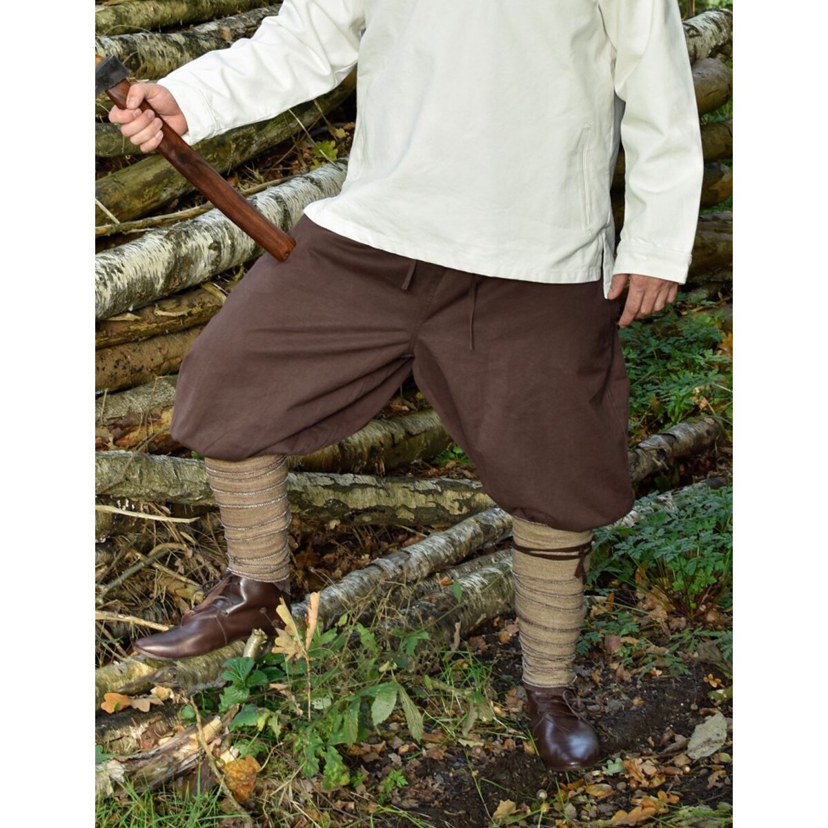 pantalon viking / rush pantalon Olaf, brun, en coton