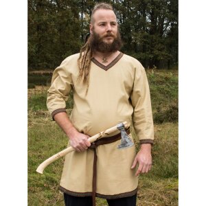 Viking Tunic made of cotton, beige