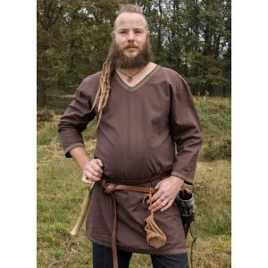 Viking Tunic made of Cotton, dark brown