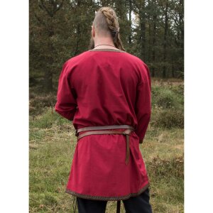 Tunique viking en coton, rouge foncé
