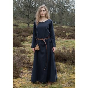 high medieval dress Afra from canvas dark blue