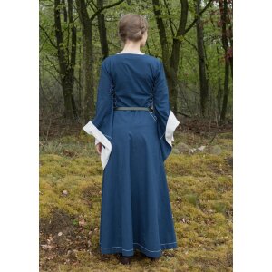 Late medieval dress or Bliaut Amal blue/natural white