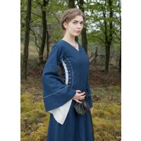 Late medieval dress or Bliaut Amal blue/natural white