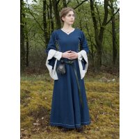 Late medieval dress or Bliaut Amal blue/natural white