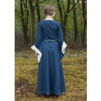 Late medieval dress or Bliaut Amal blue/natural white