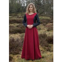 Late medieval overdress Surcot Andra red