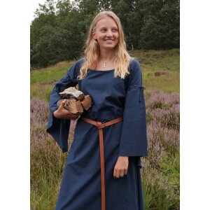 Medieval dress blue with trumpet sleeves Burglinde
