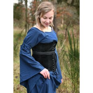 Medieval dress blue with trumpet sleeves Burglinde