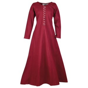 Cotehardie late medieval dress Ava long sleeve wine red